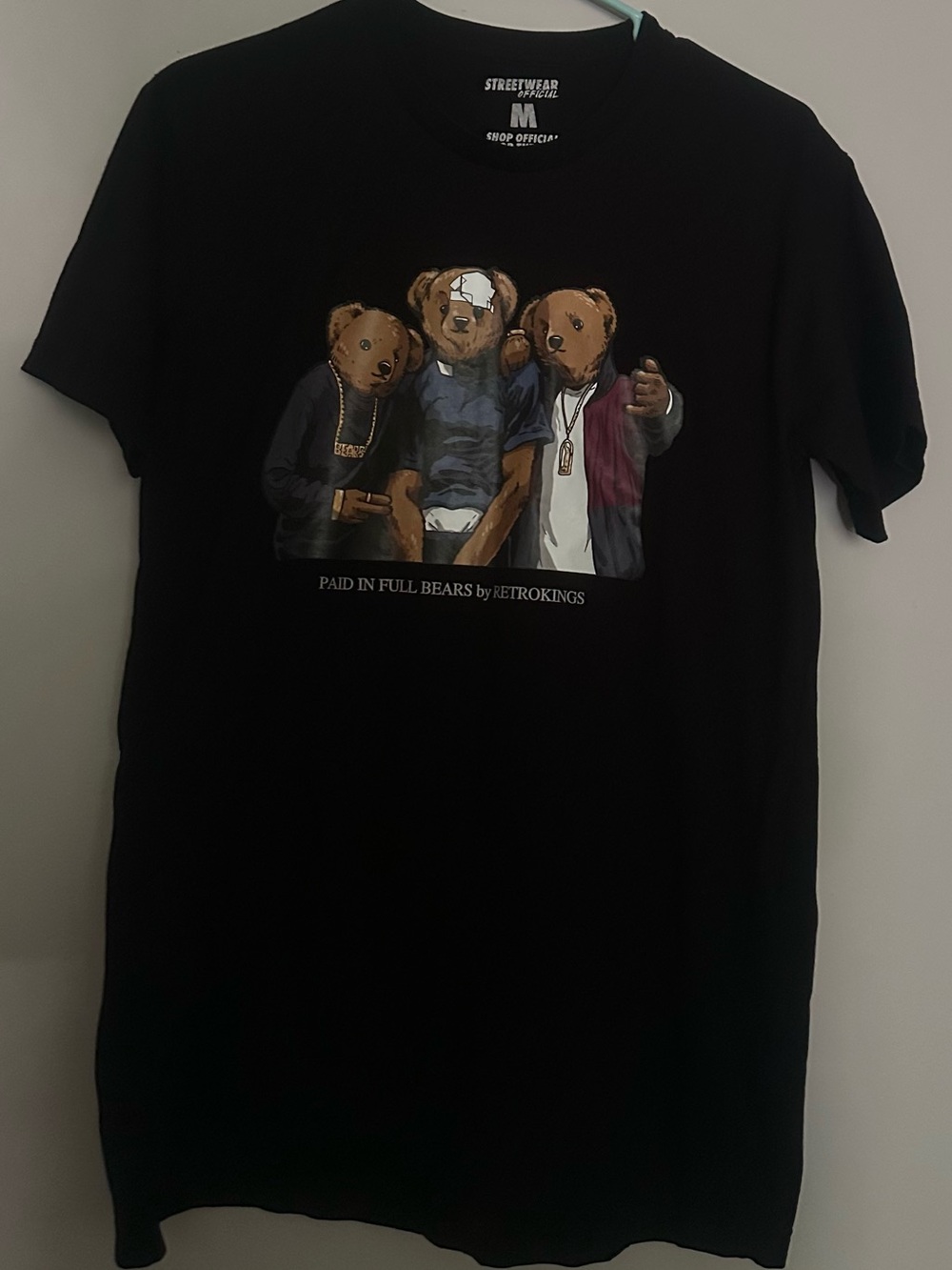 Streetwear Bears Graphic Black Men's T-Shirt -